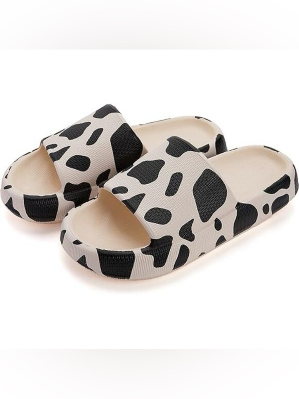 MAKE AN OFFER - JOOMRA Pillow Platform Cow Print Slide Sandals